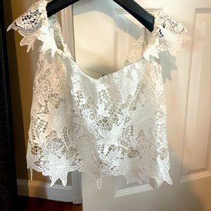 ASTR the Label Adela Top white lace size small